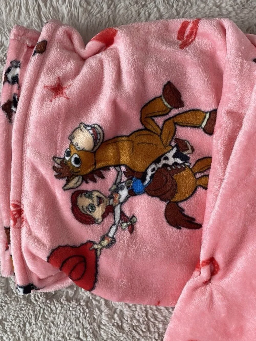 Disney Pixar Toy Story 5 Jessie Bullseye Plush Throw Blanket Pink 50” X 70” NEW